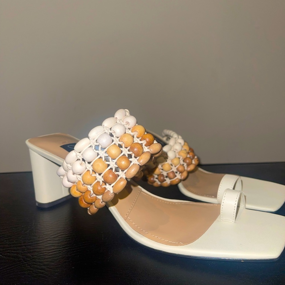 Charles and Keith Collection Women’s Size 8 Beaded Calf Leather Sandal